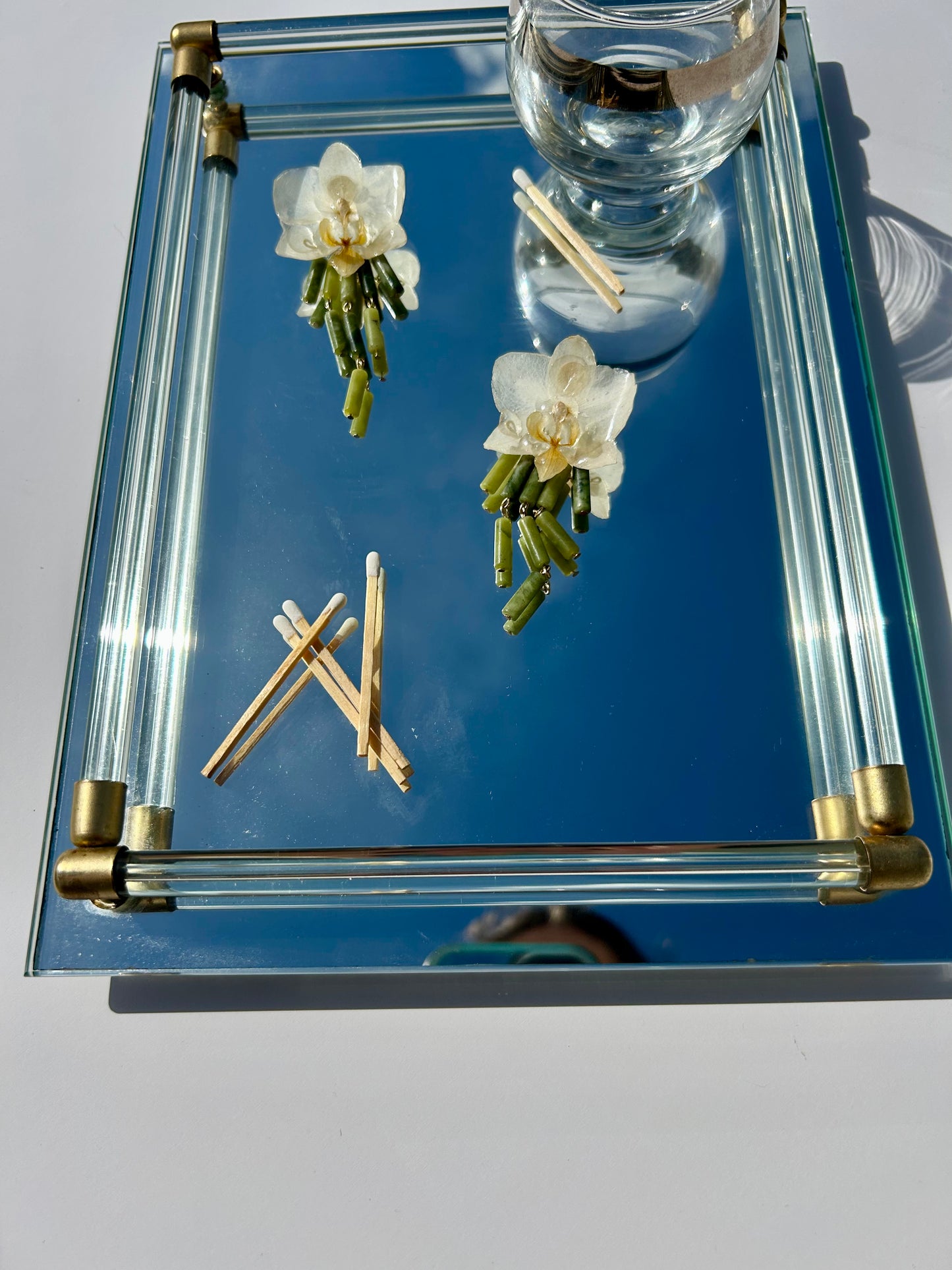 Jade Waterfall Orchid Earrings