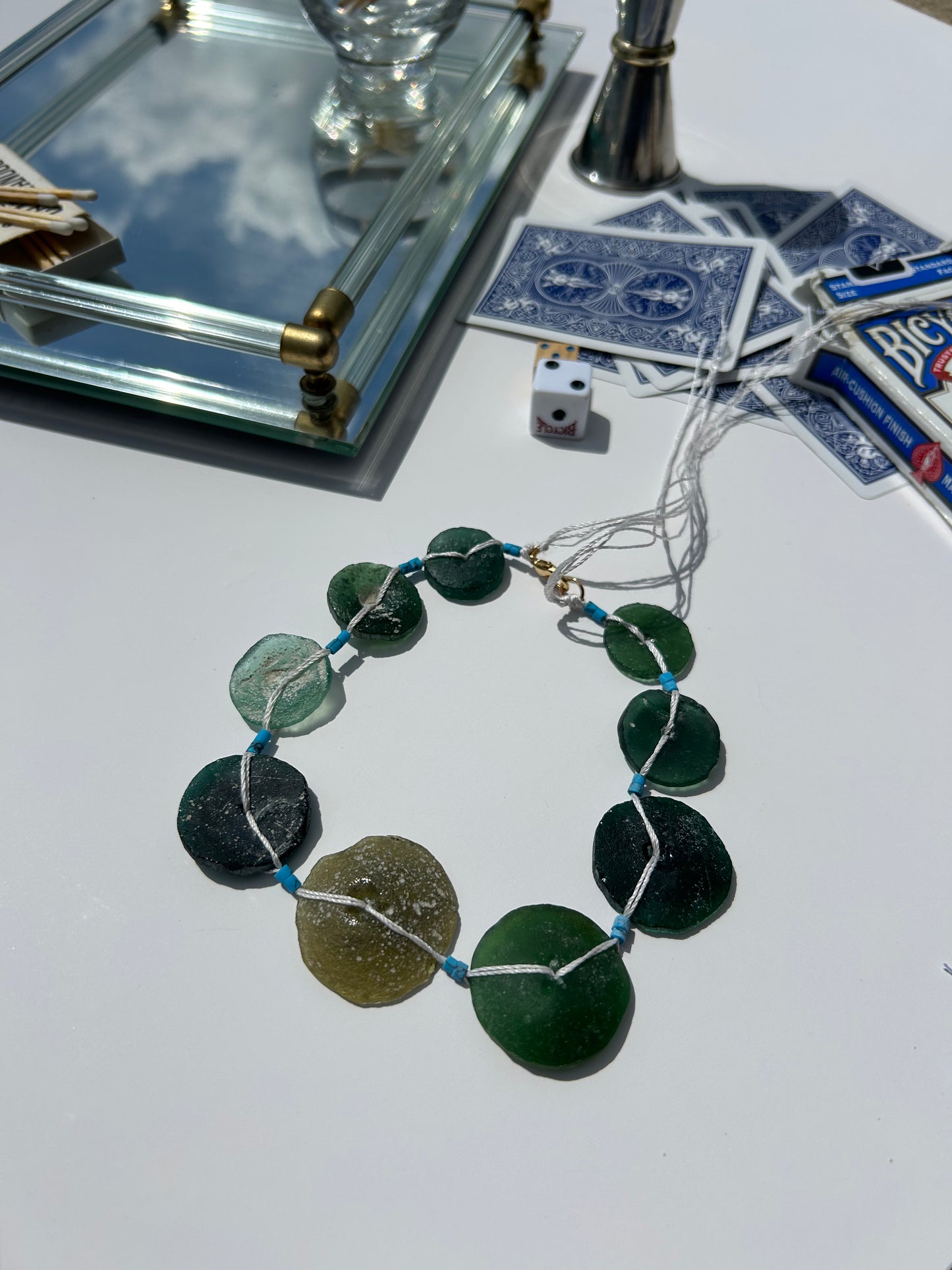 Goes Around Glass Bead Choker