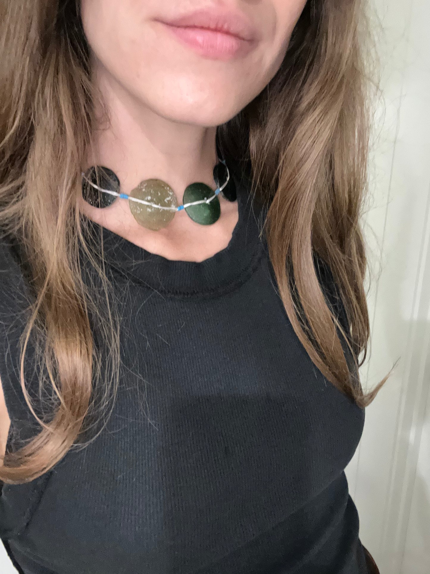 Goes Around Glass Bead Choker