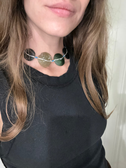 Goes Around Glass Bead Choker